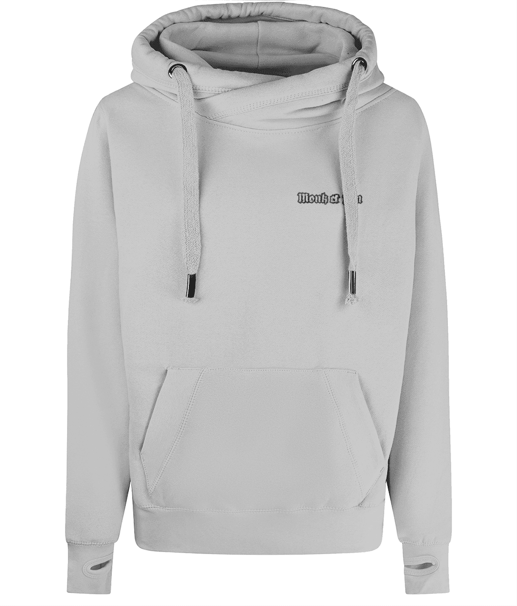 Cross Neck Hoodie 70%cotton Back Design #1 - Monk&Nun UnisexClothing