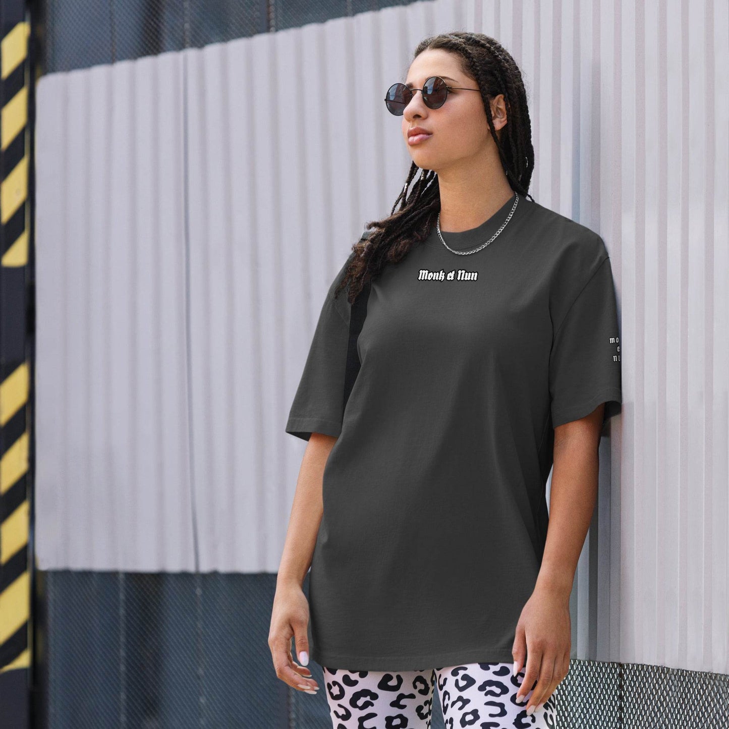 Unisex Oversized faded 100% carded cotton t-shirt Design #14 - Monk&Nun UnisexClothing