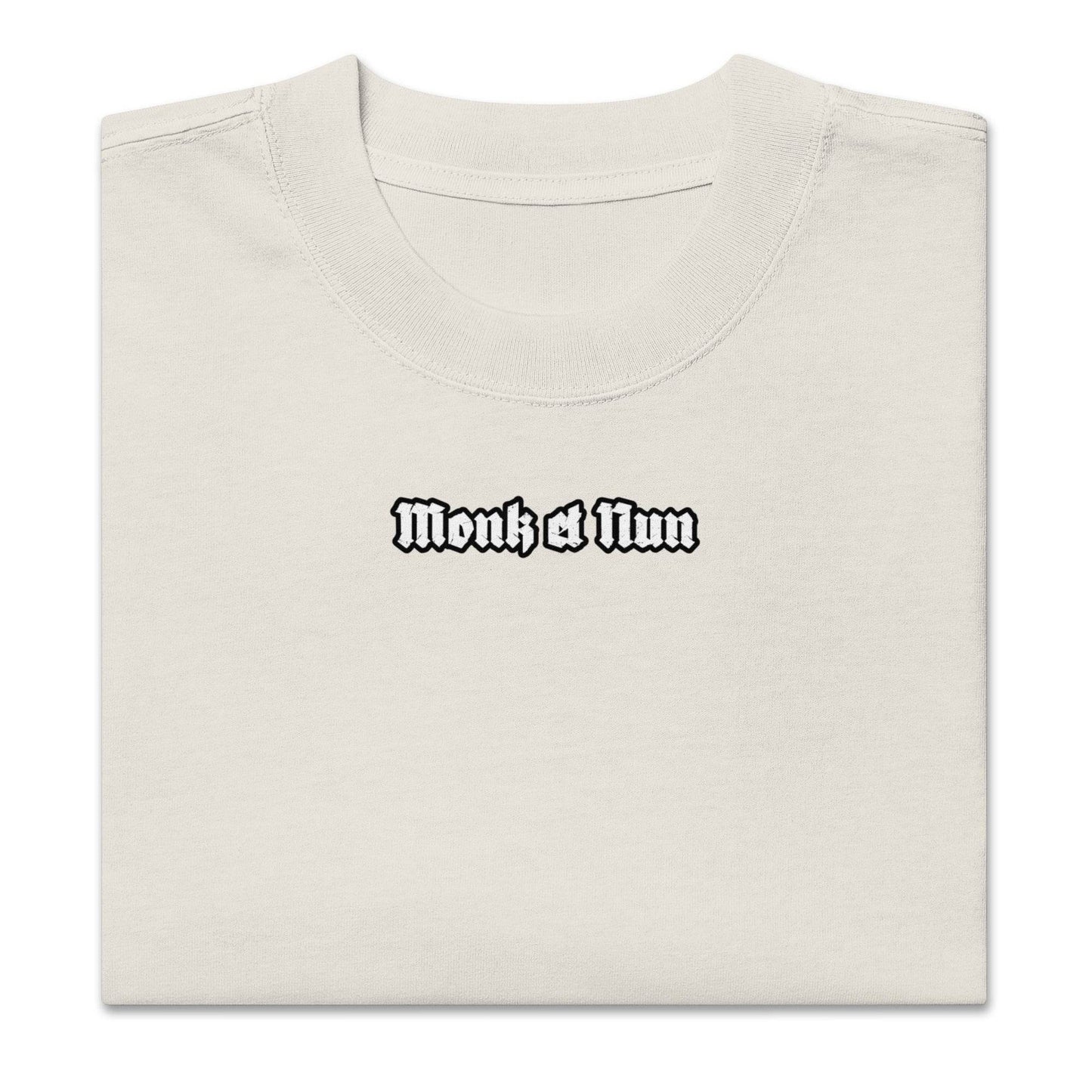 Unisex Oversized faded 100% carded cotton t-shirt Design #14 - Monk&Nun UnisexClothing