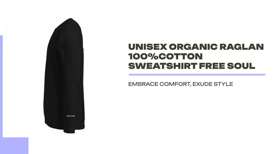 Unisex organic raglan 100%cotton sweatshirt Free Soul by@Outfy