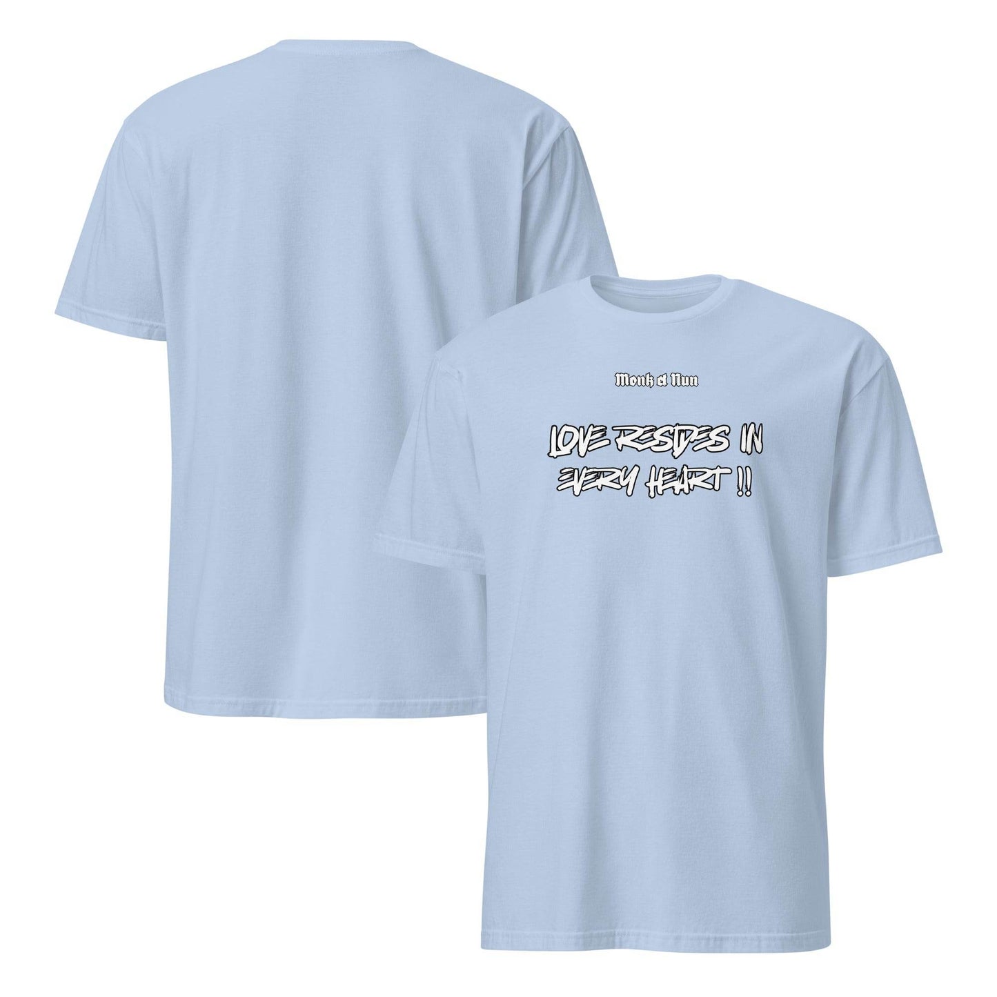 Unisex Short Sleeve 100% ring-spun cotton t-Shirt Text #1 front - Monk&Nun UnisexClothing