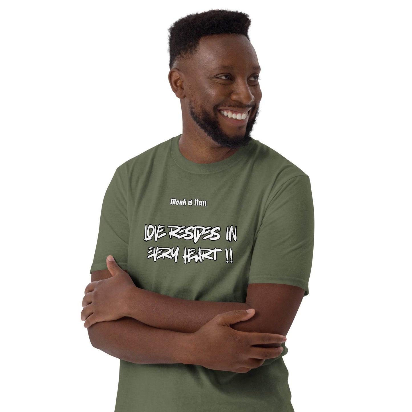 Unisex Short Sleeve 100% ring-spun cotton t-Shirt Text #1 front - Monk&Nun UnisexClothing