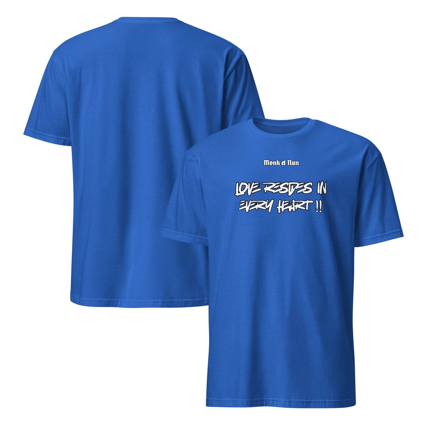 Unisex Short Sleeve 100% ring-spun cotton t-Shirt Text #1 front - Monk&Nun UnisexClothing