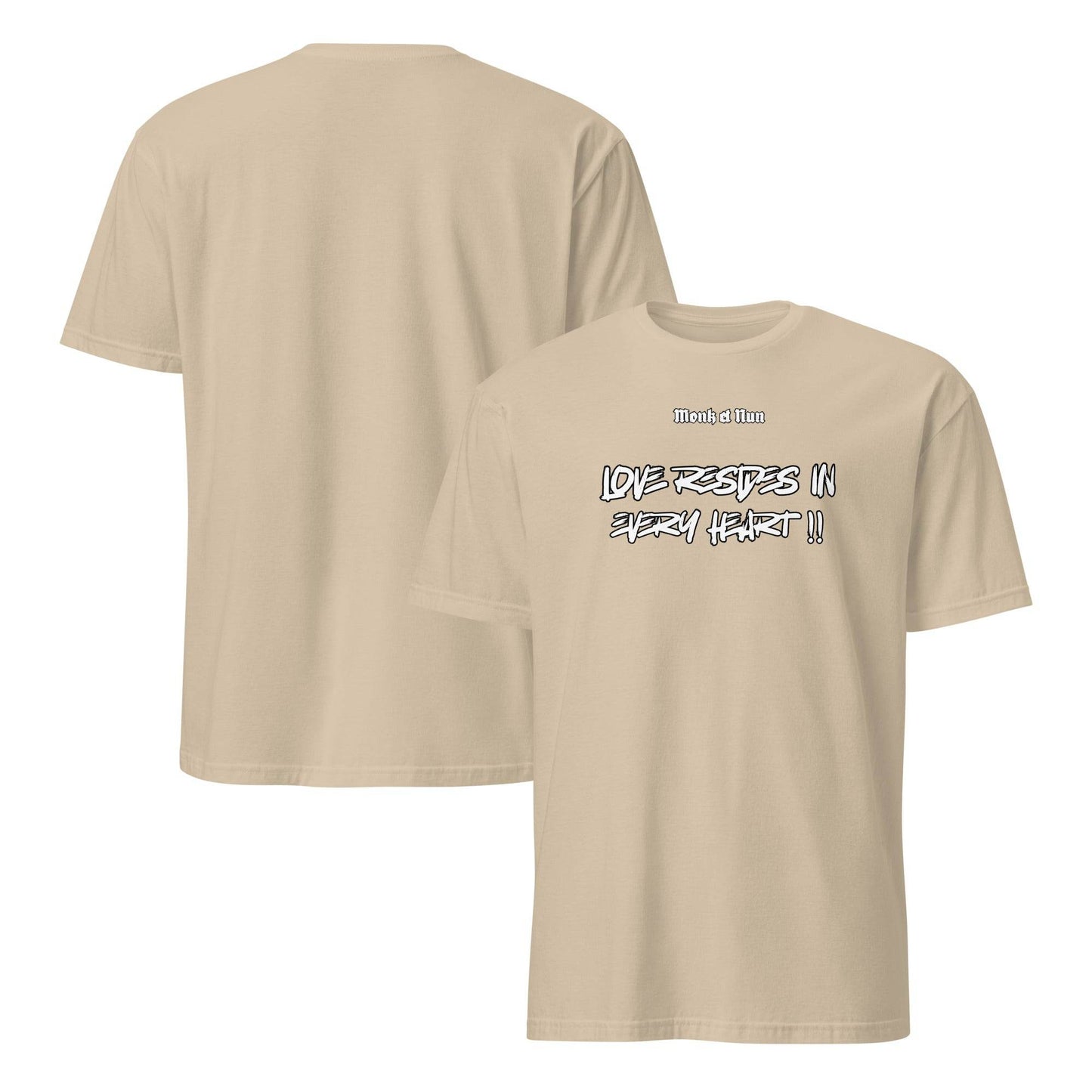 Unisex Short Sleeve 100% ring-spun cotton t-Shirt Text #1 front - Monk&Nun UnisexClothing