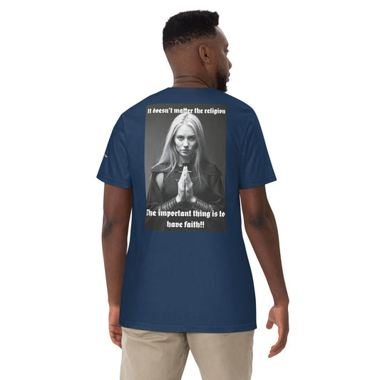 Unisex garment-dyed heavyweight 100% cotton t-shirt Design #3 - Monk&Nun UnisexClothing