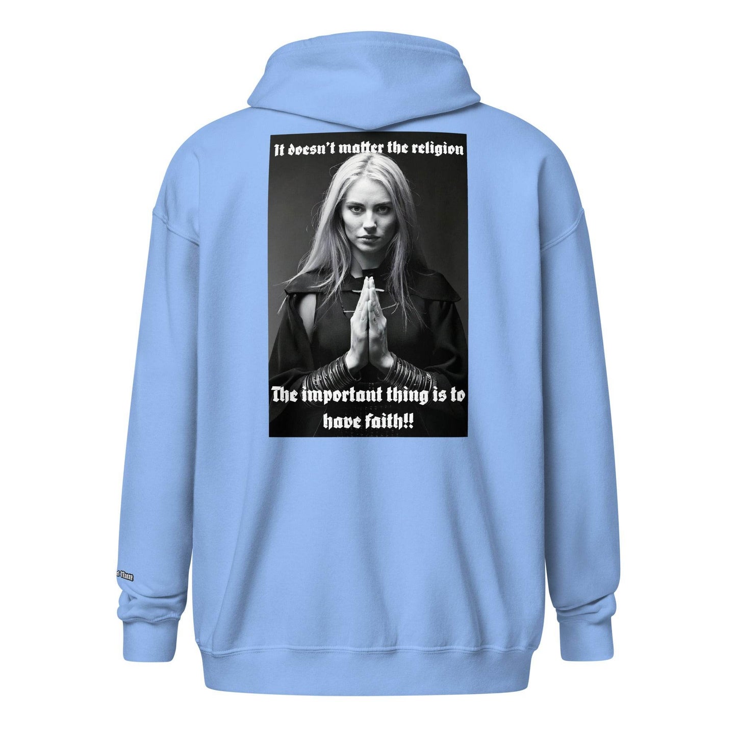 Unisex heavy 50% cotton blend zip Hoodie Design #3 - Monk&Nun UnisexClothing