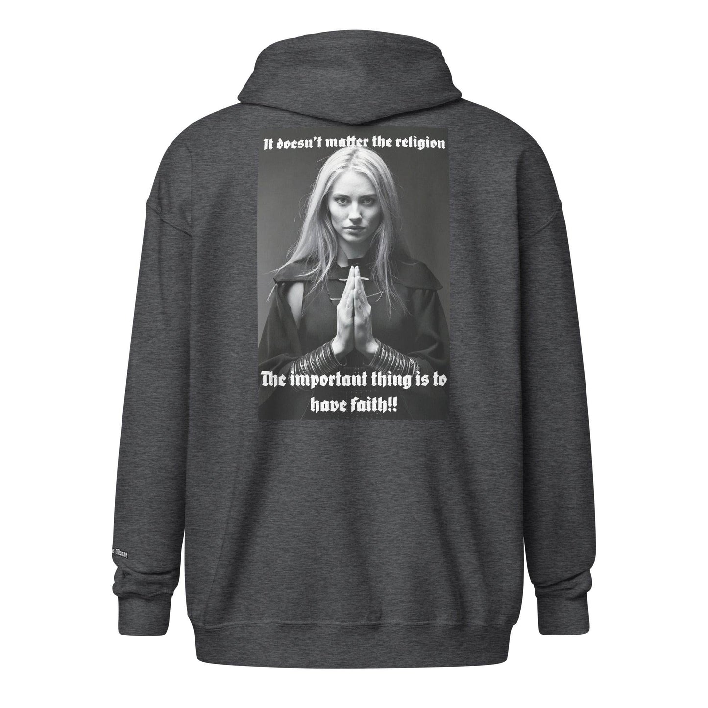 Unisex heavy 50% cotton blend zip Hoodie Design #3 - Monk&Nun UnisexClothing