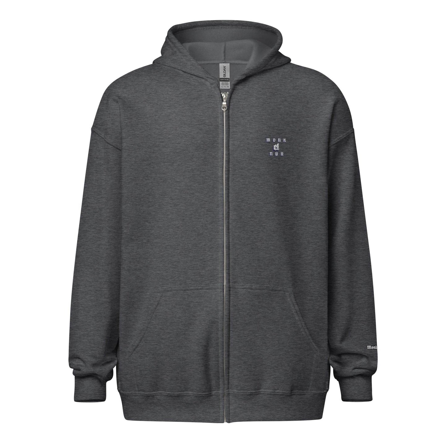 Unisex heavy 50% cotton blend zip Hoodie Design #3 - Monk&Nun UnisexClothing