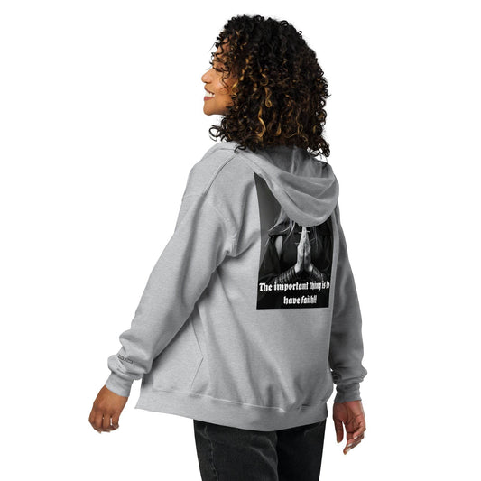 Unisex heavy 50% cotton blend zip Hoodie Design #3 - Monk&Nun UnisexClothing