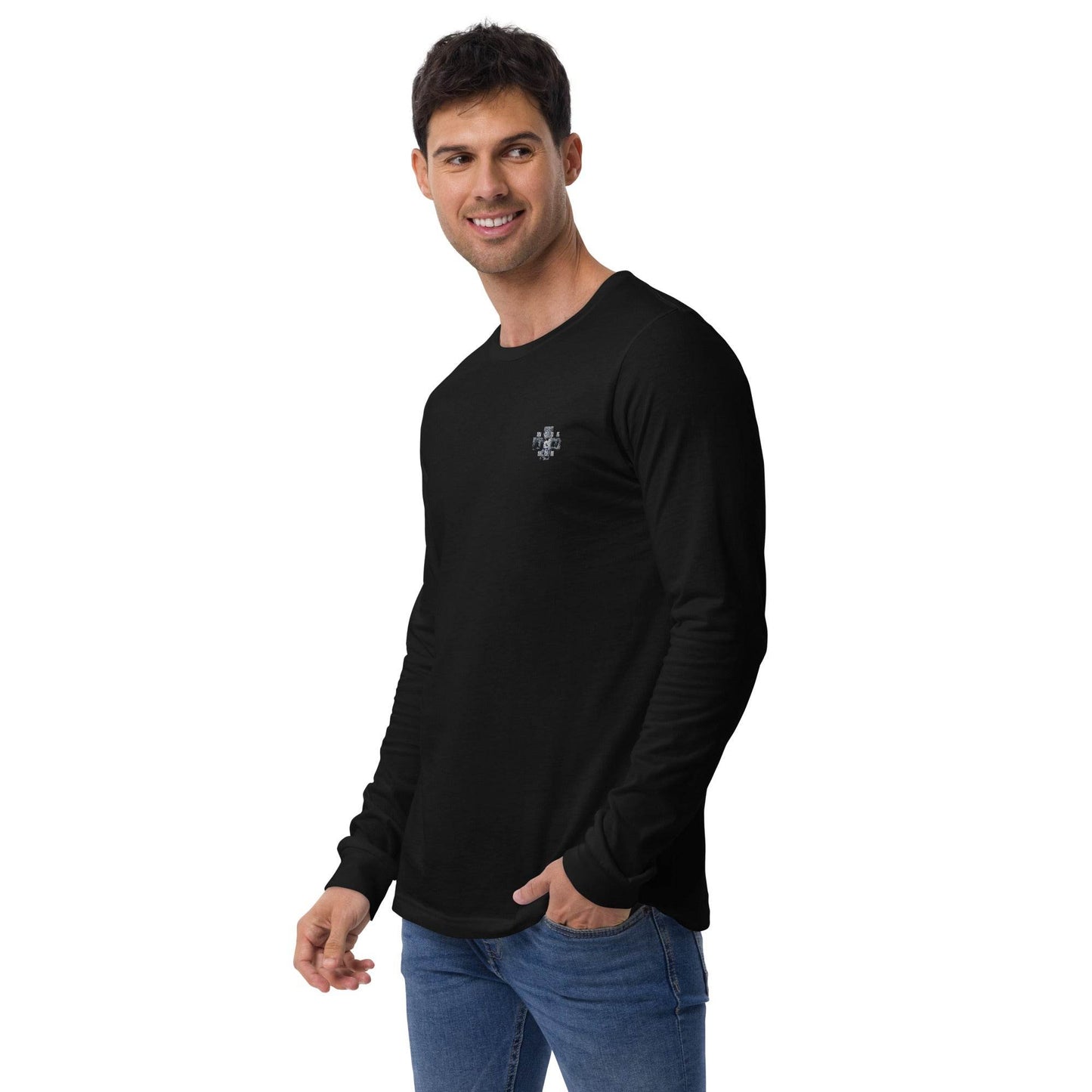 Unisex Long Sleeve 100% cotton Sweatshirt Always think positive front - Monk&Nun UnisexClothing