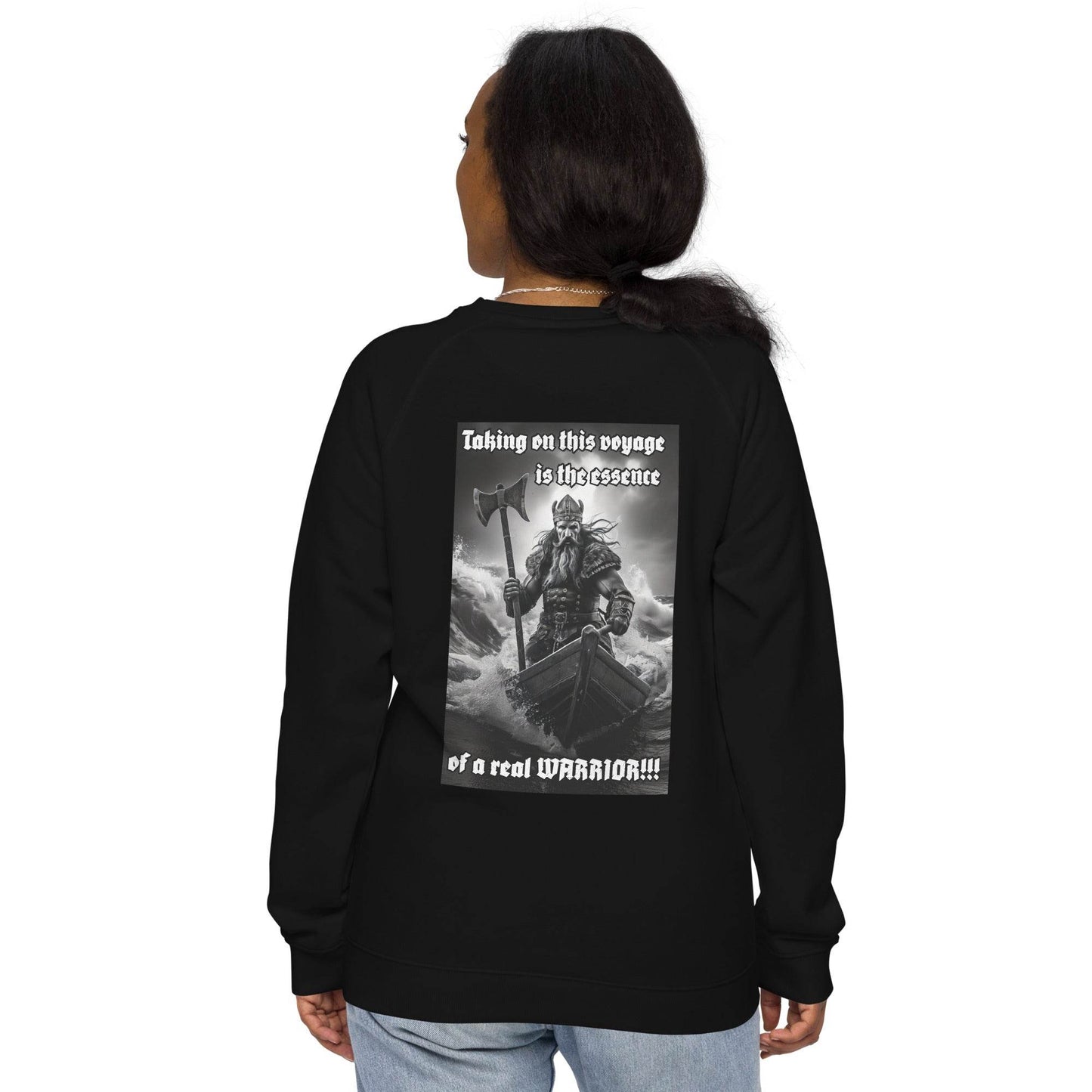 Unisex organic 100% cotton raglan sweatshirt Design #12 - Monk&Nun UnisexClothing