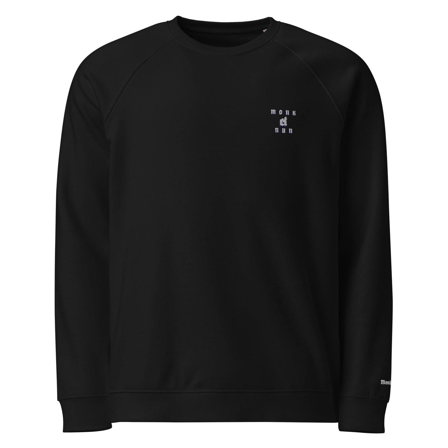 Unisex organic 100% cotton raglan sweatshirt Design #12 - Monk&Nun UnisexClothing