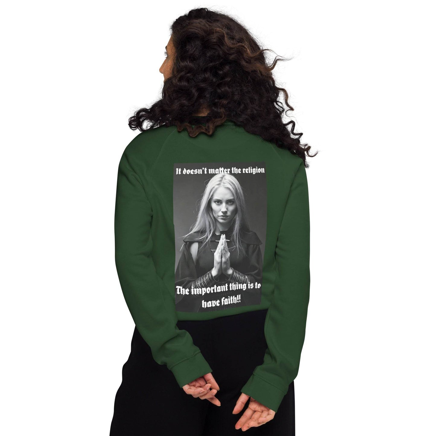 Unisex organic 100% cotton raglan sweatshirt Design #3 - Monk&Nun UnisexClothing
