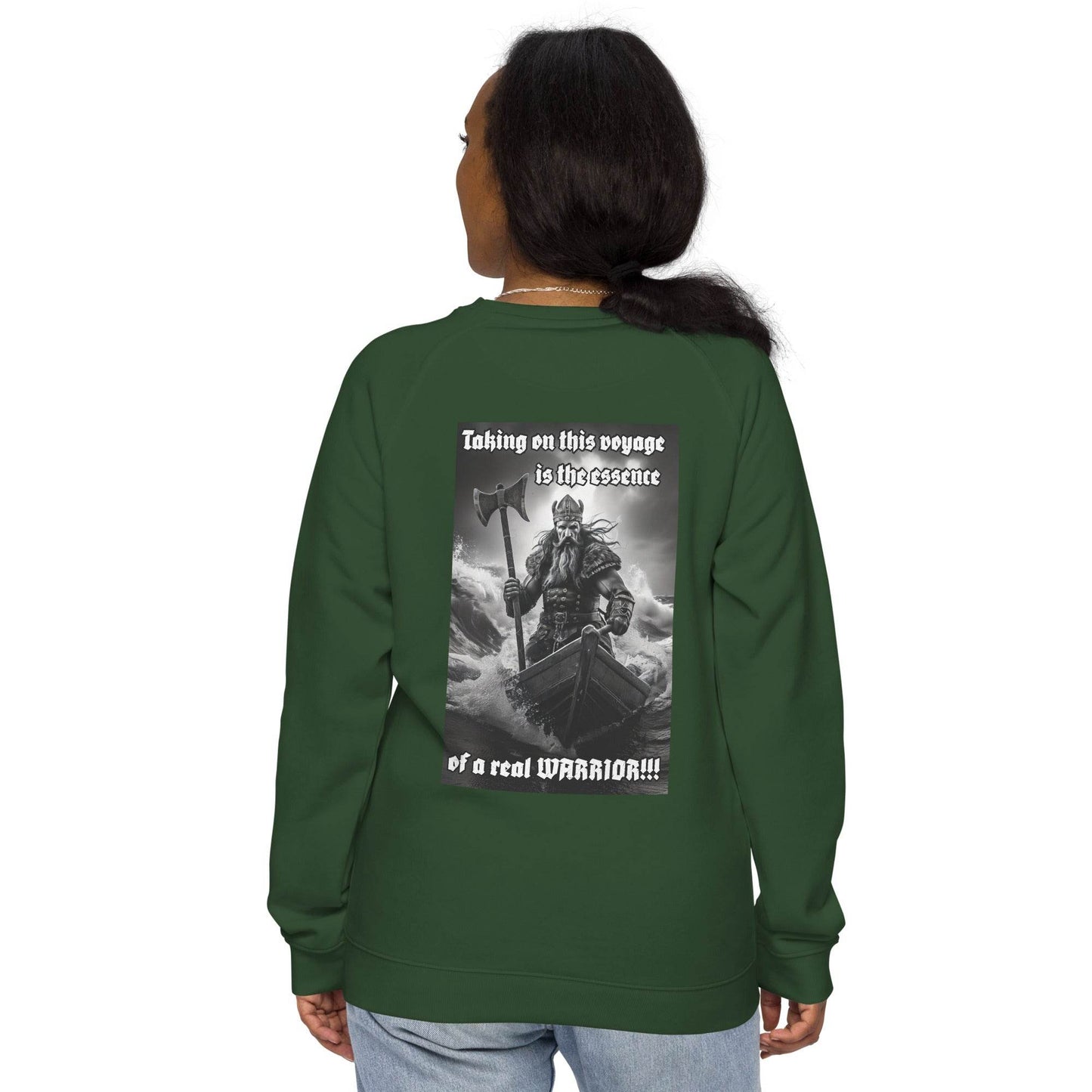 Unisex organic 100% cotton raglan sweatshirt Design #12 - Monk&Nun UnisexClothing