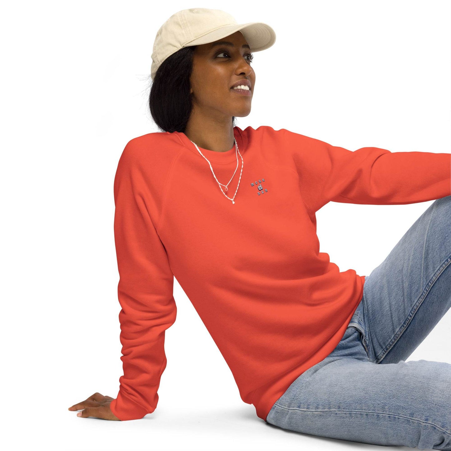 Unisex organic 100% cotton raglan sweatshirt Design #12 - Monk&Nun UnisexClothing