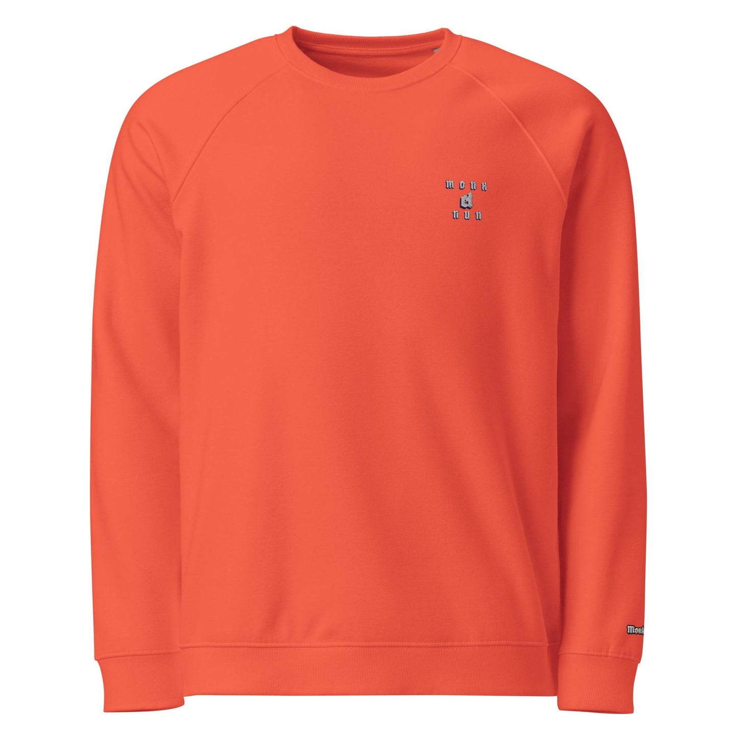Unisex organic 100% cotton raglan sweatshirt Design #12 - Monk&Nun UnisexClothing