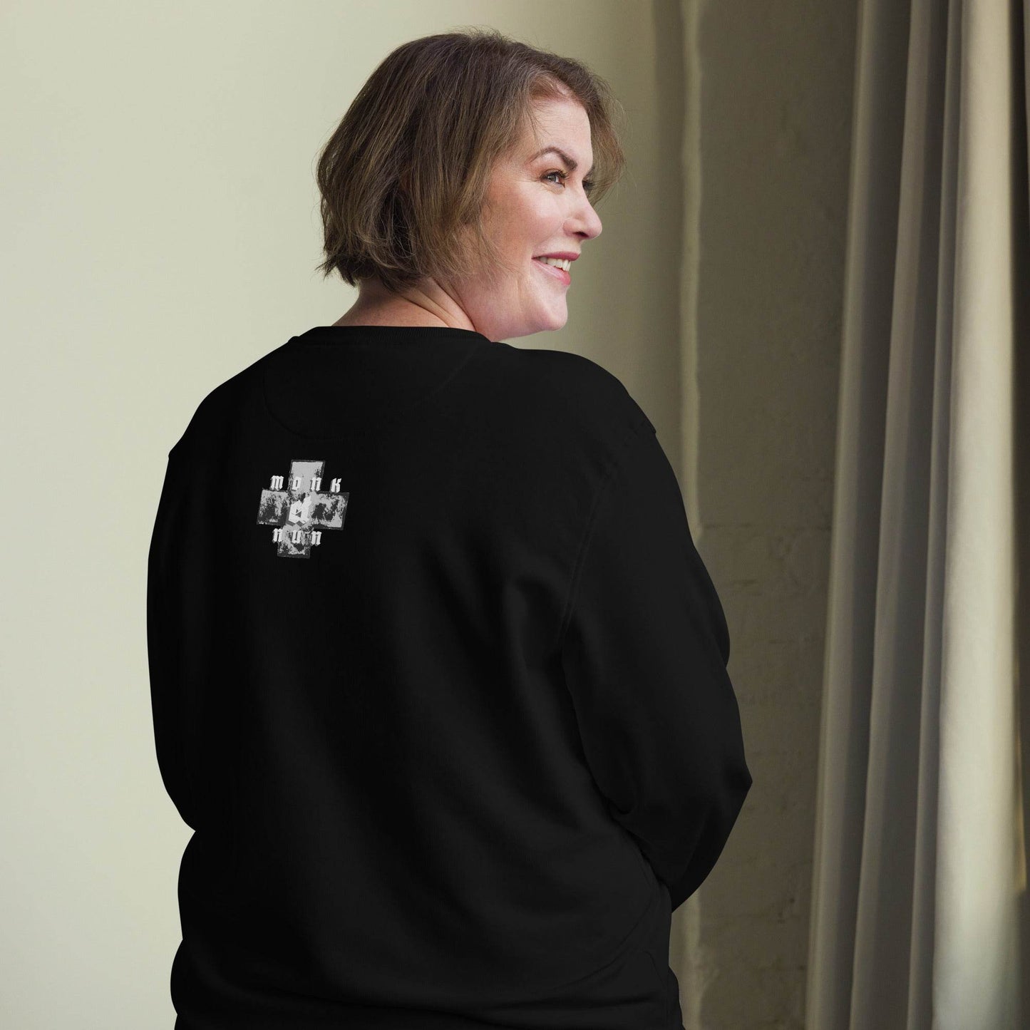Unisex organic 80% cotton sweatshirt Always think positive - Monk&Nun UnisexClothing