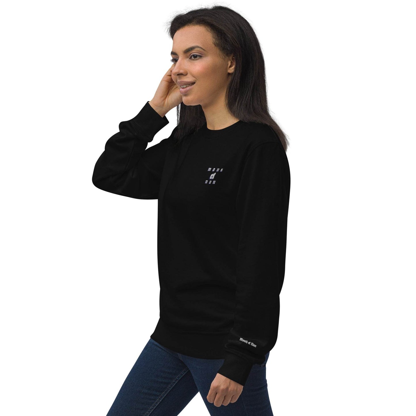 Unisex organic 80% cotton sweatshirt Always think positive - Monk&Nun UnisexClothing
