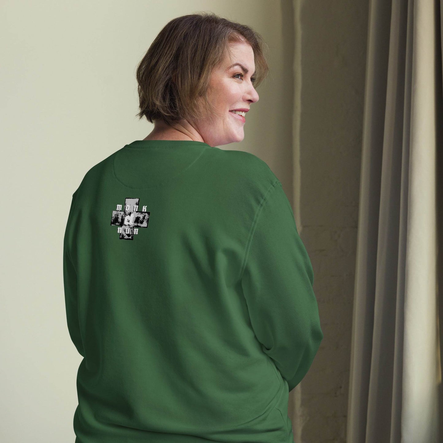 Unisex organic 80% cotton sweatshirt Always think positive - Monk&Nun UnisexClothing