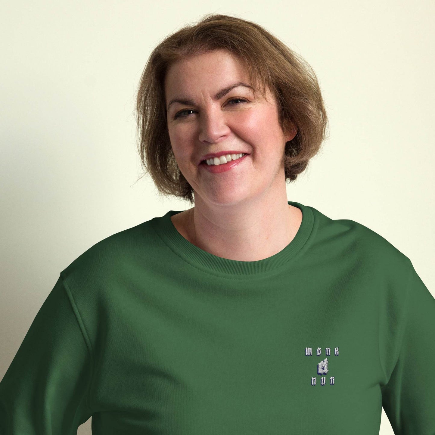 Unisex organic 80% cotton sweatshirt Always think positive - Monk&Nun UnisexClothing