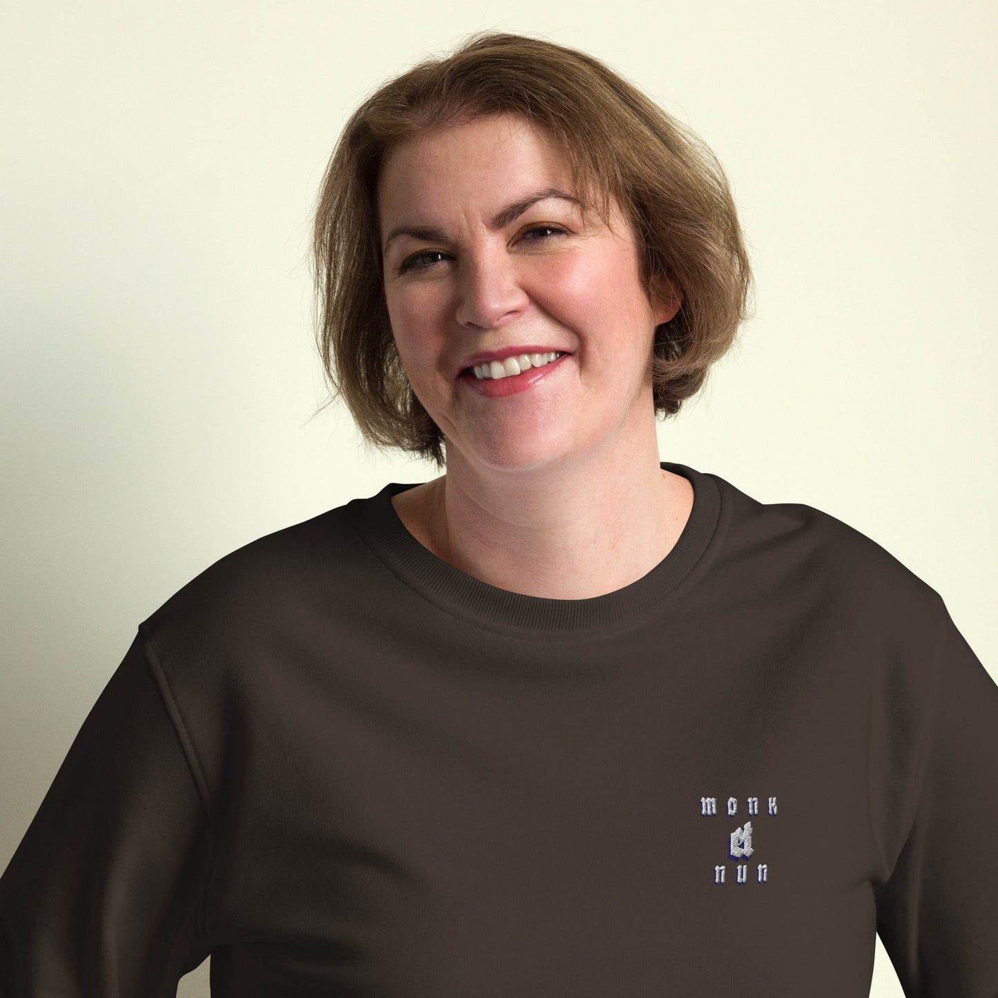 Unisex organic 80% cotton sweatshirt Always think positive - Monk&Nun UnisexClothing