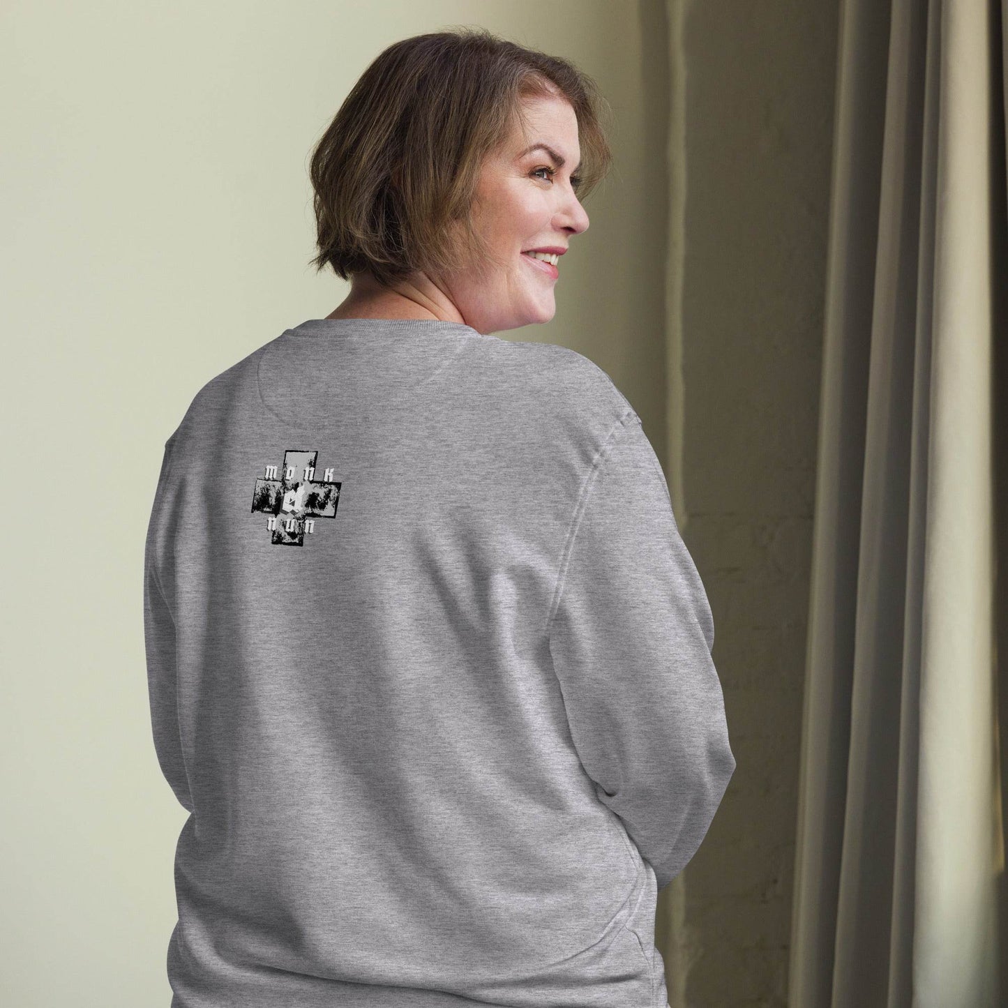 Unisex organic 80% cotton sweatshirt Always think positive - Monk&Nun UnisexClothing