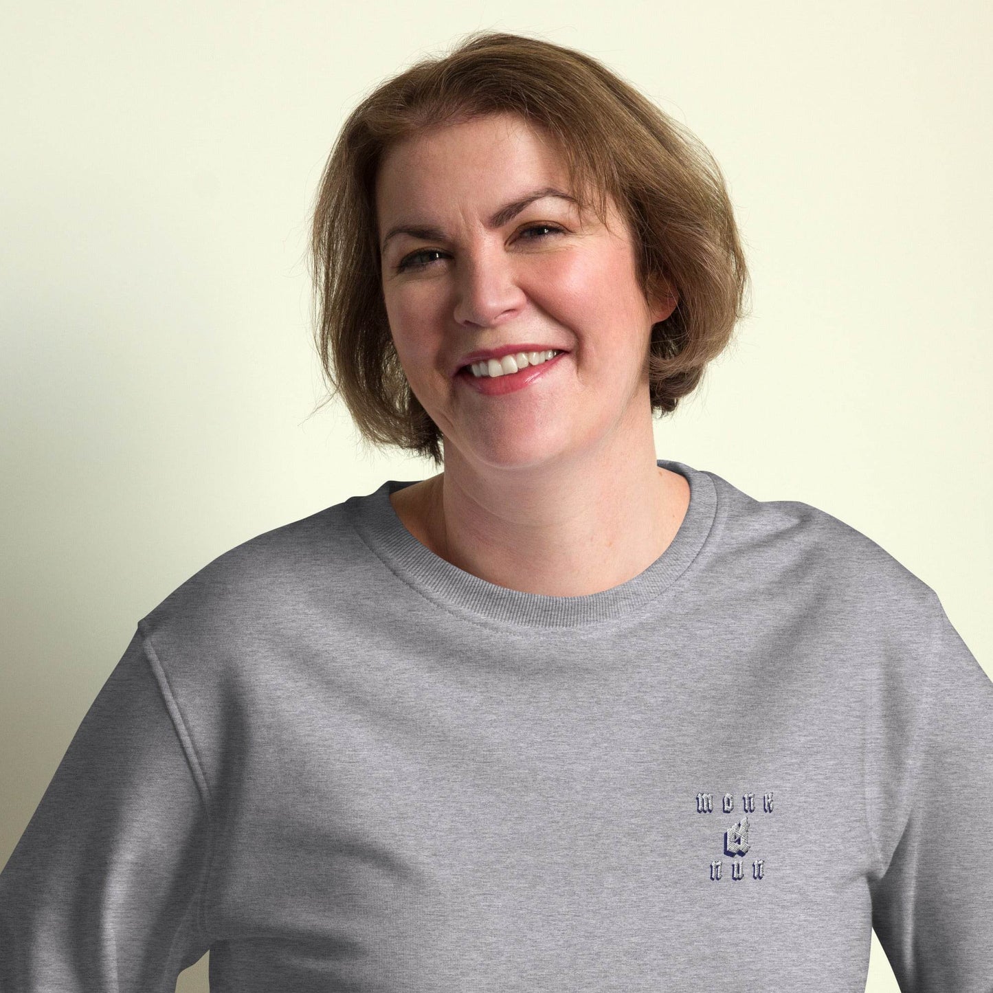 Unisex organic 80% cotton sweatshirt Always think positive - Monk&Nun UnisexClothing