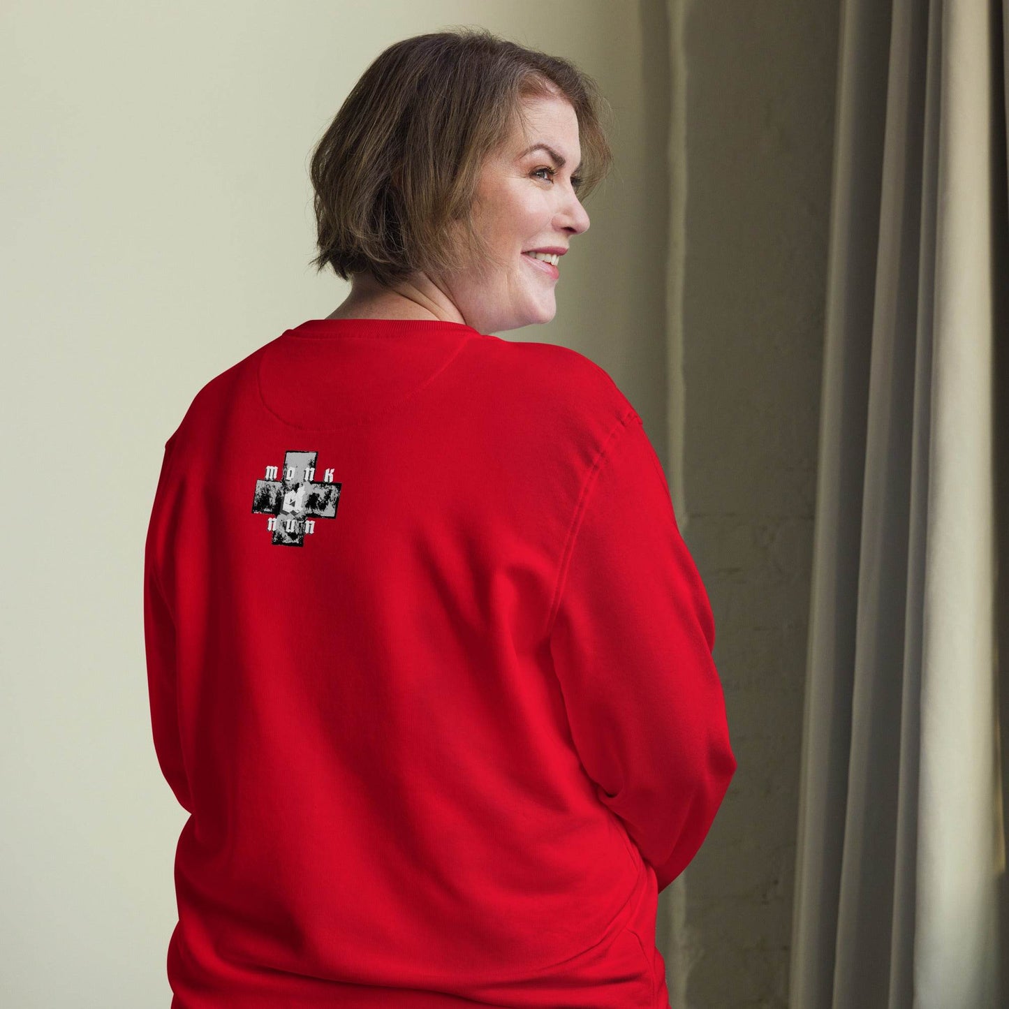 Unisex organic 80% cotton sweatshirt Always think positive - Monk&Nun UnisexClothing