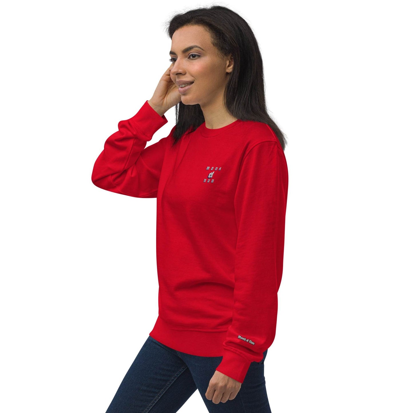 Unisex organic 80% cotton sweatshirt Always think positive - Monk&Nun UnisexClothing