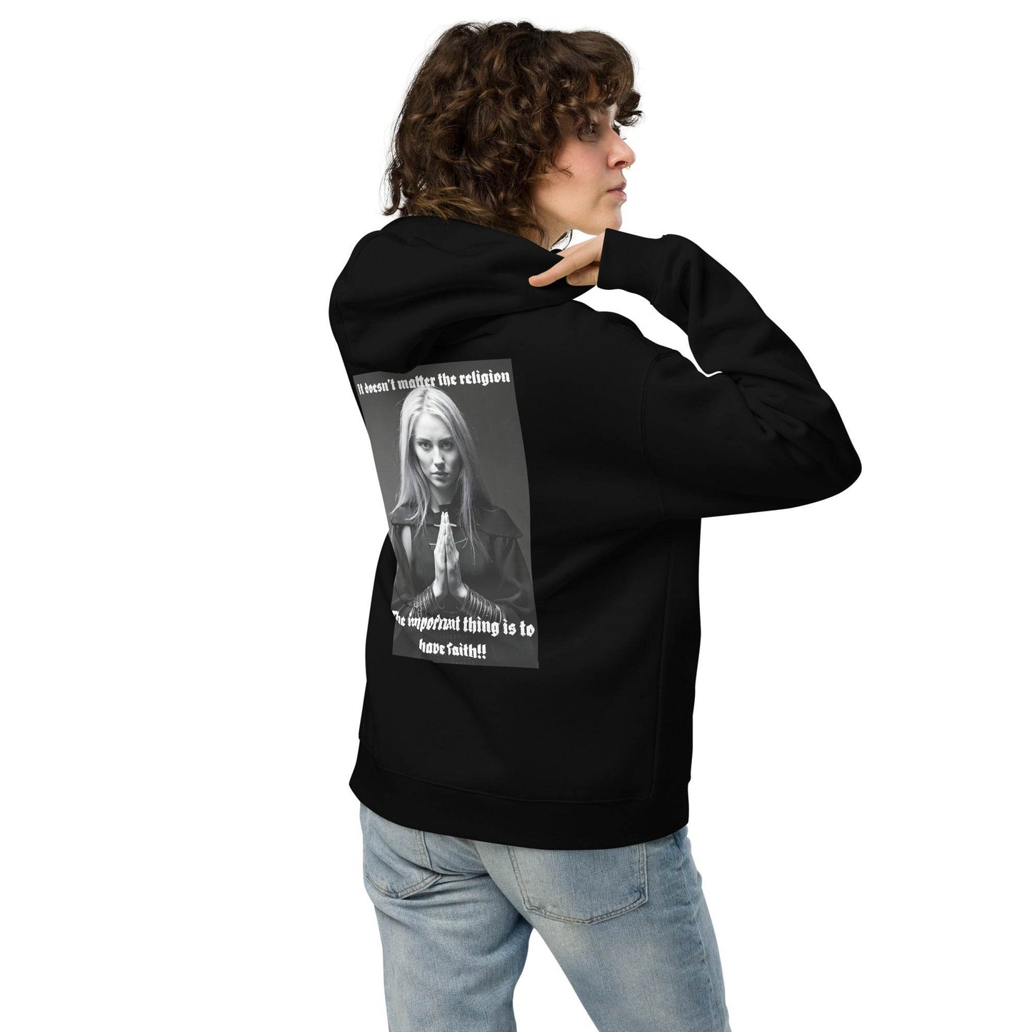 Unisex oversized 80% cotton Hoodie Design #3 - Monk&Nun UnisexClothing