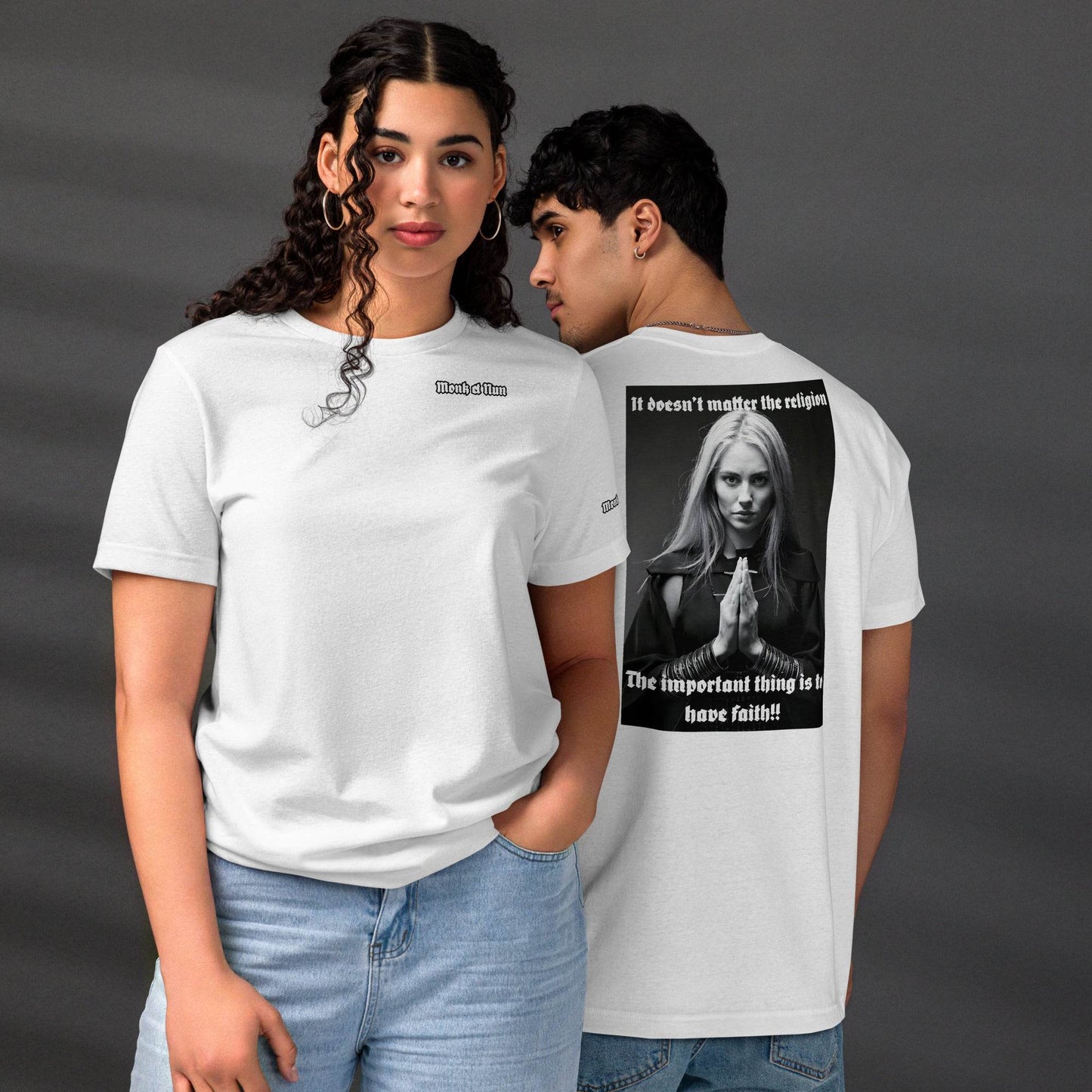 Unisex staple eco t-shirt Design #3 - Monk&Nun UnisexClothing