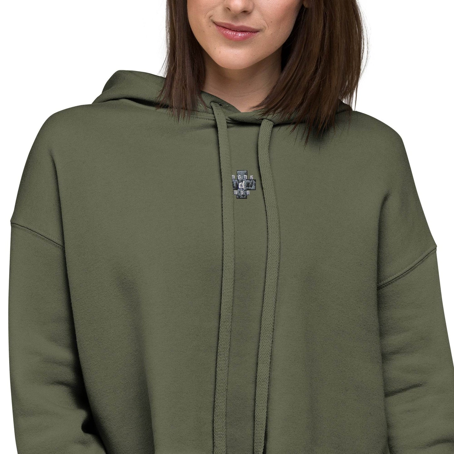 Women’s Crop 50% cotton Hoodie Always think positive - Monk&Nun UnisexClothing