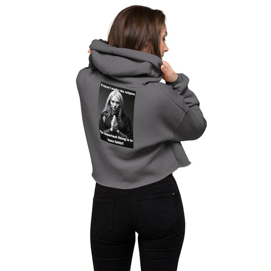 Women’s Crop 50% cotton Hoodie Design #3 - Monk&Nun UnisexClothing