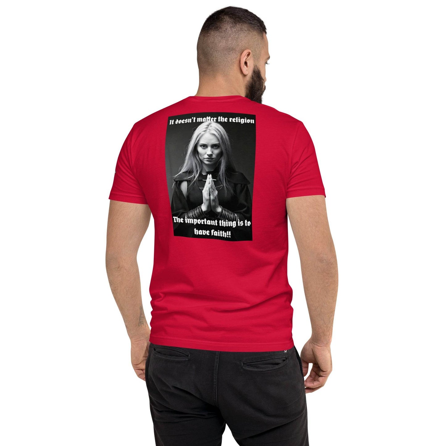 Unisex Short Sleeve 100% combed ring-spun cotton t-Shirt Design #3 - Monk&Nun UnisexClothing