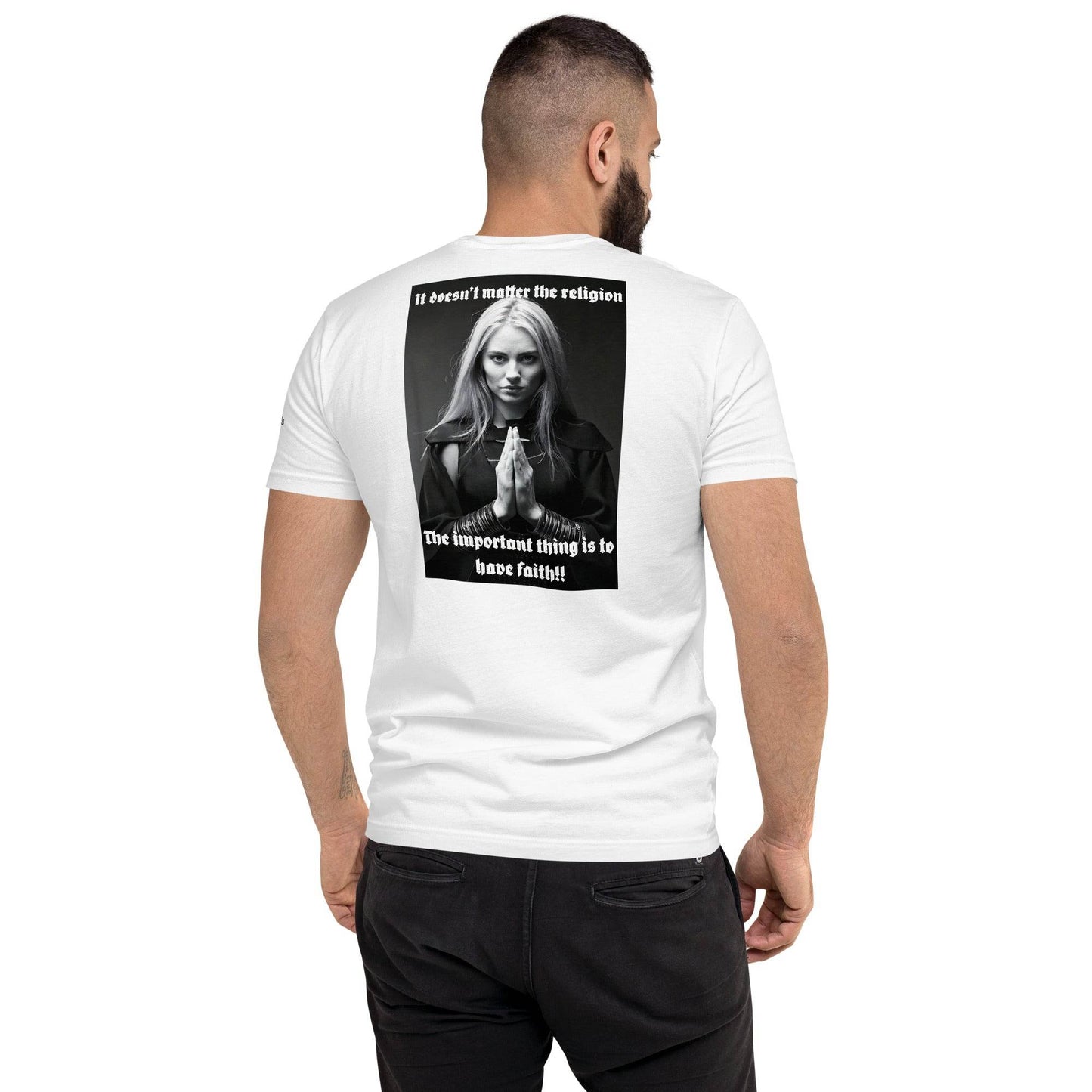 Unisex Short Sleeve 100% combed ring-spun cotton t-Shirt Design #3 - Monk&Nun UnisexClothing