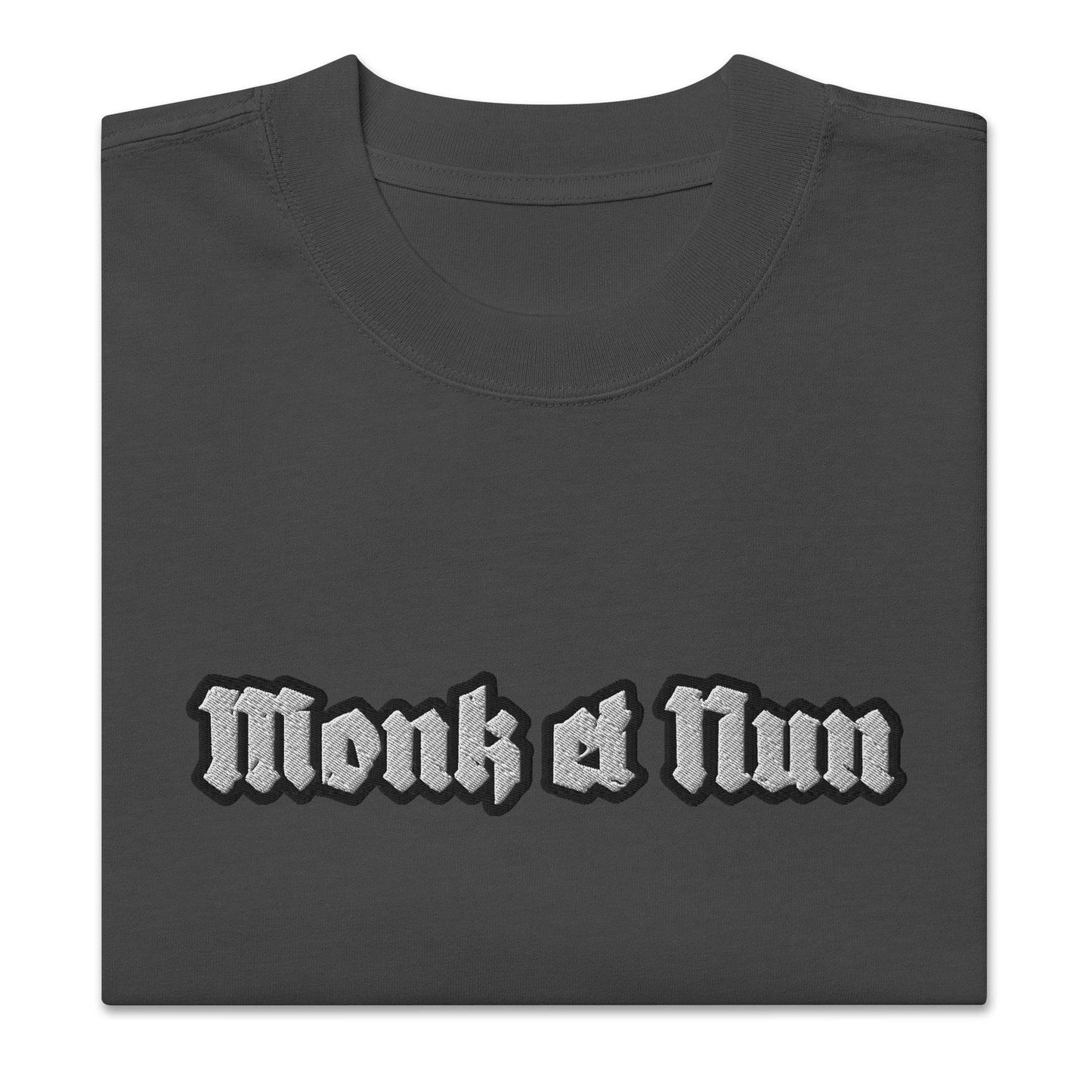 Unisex Oversized faded 100% carded cotton t-shirt Logo - Monk&Nun UnisexClothing