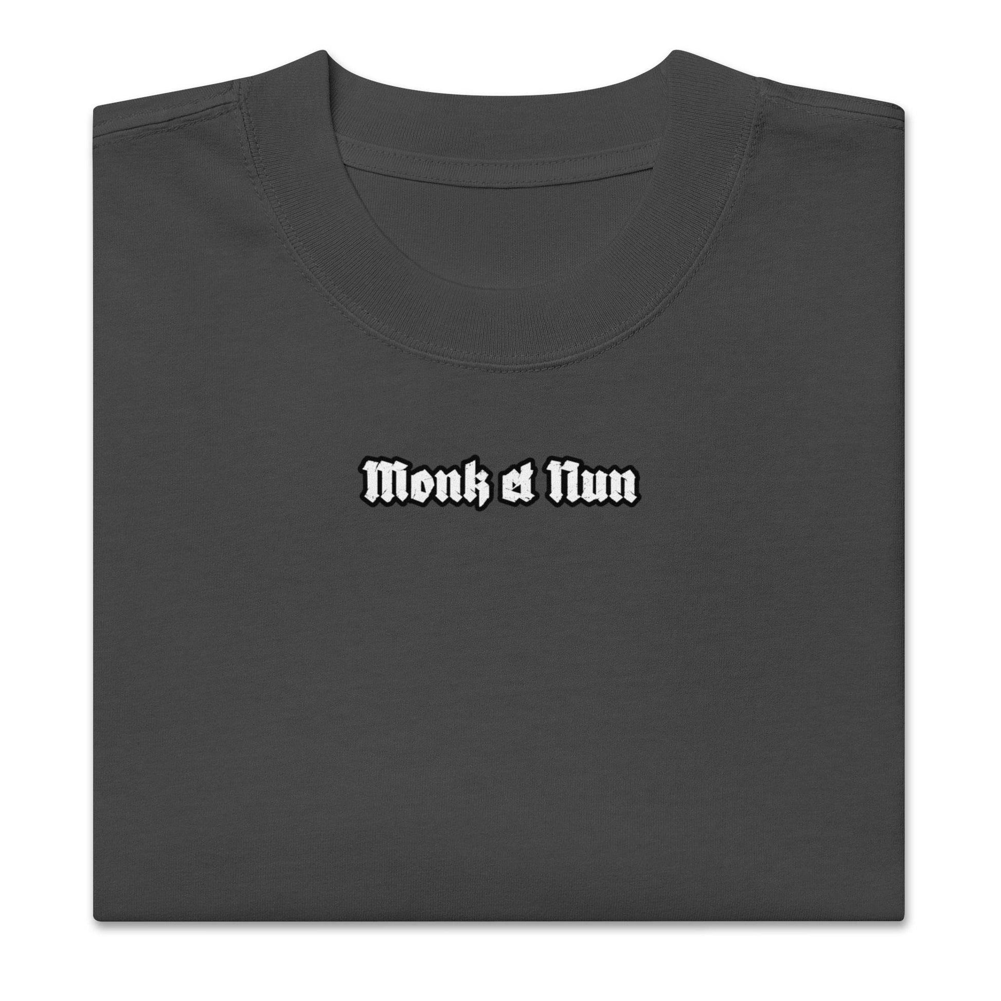 Unisex Oversized faded 100% carded cotton t-shirt Design #14 - Monk&Nun UnisexClothing