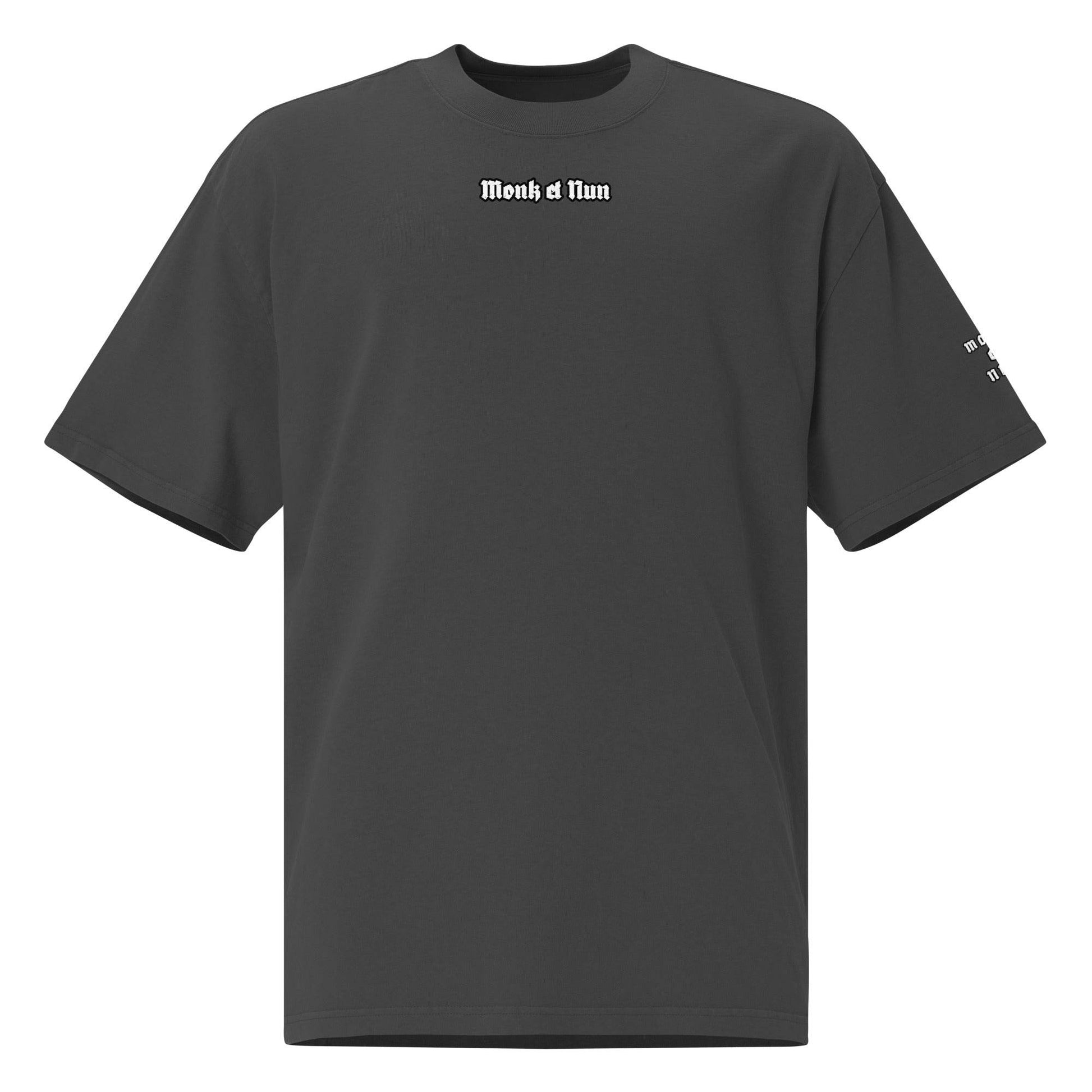 Unisex Oversized faded 100% carded cotton t-shirt Design #14 - Monk&Nun UnisexClothing