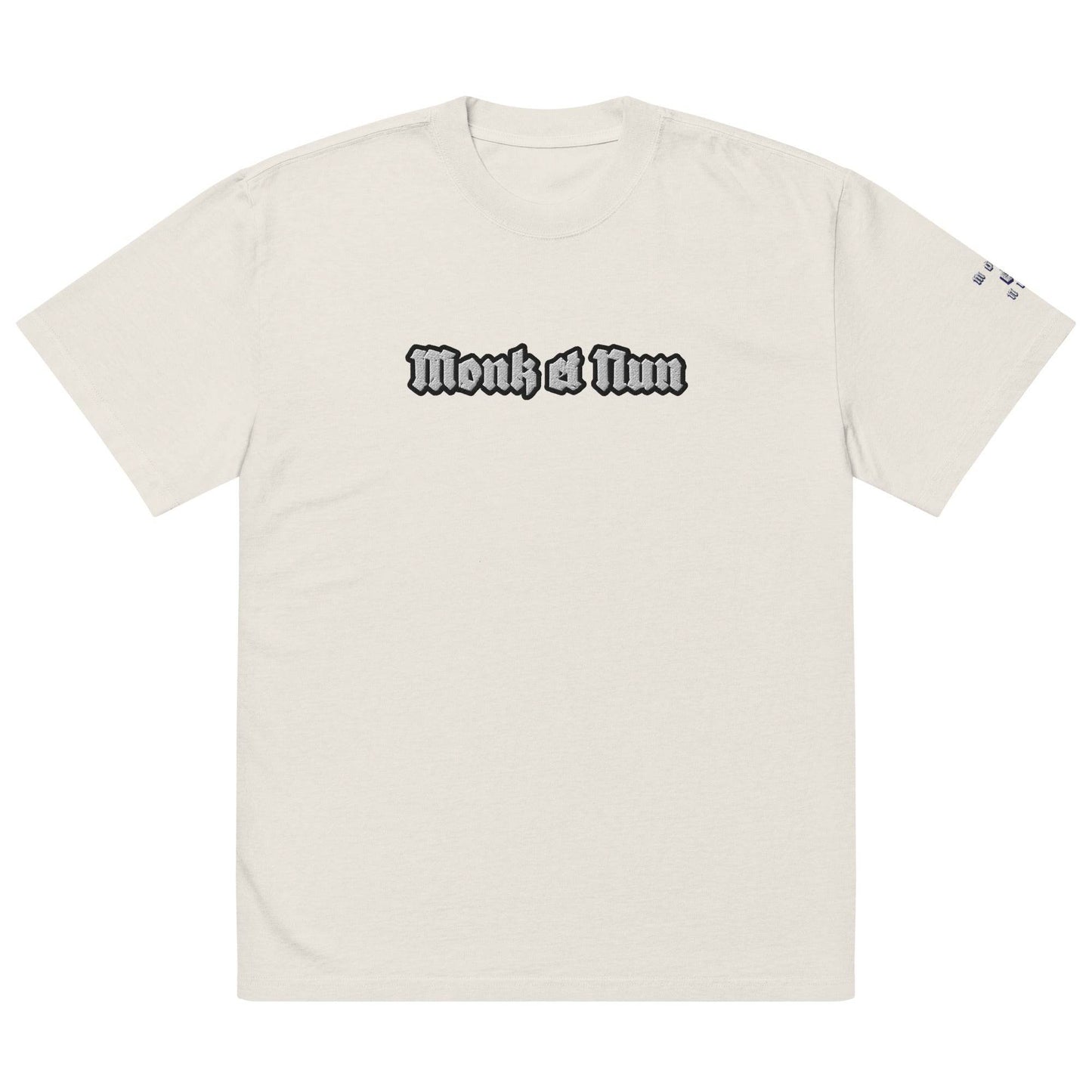 Unisex Oversized faded 100% carded cotton t-shirt Logo - Monk&Nun UnisexClothing