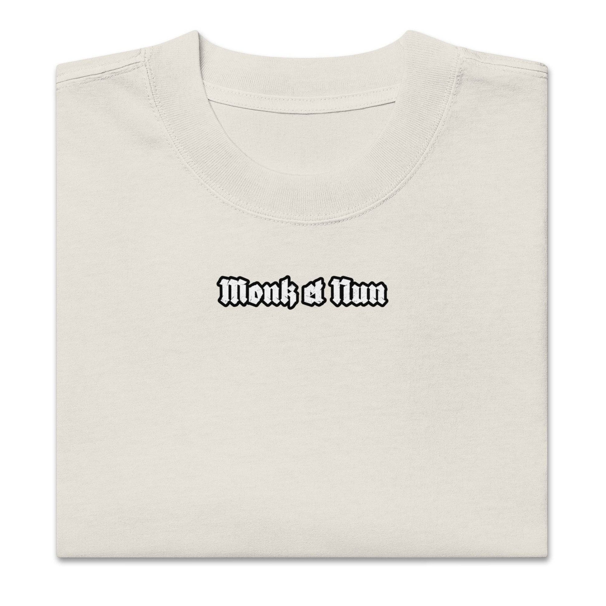 Unisex Oversized faded 100% carded cotton t-shirt Design #14 - Monk&Nun UnisexClothing