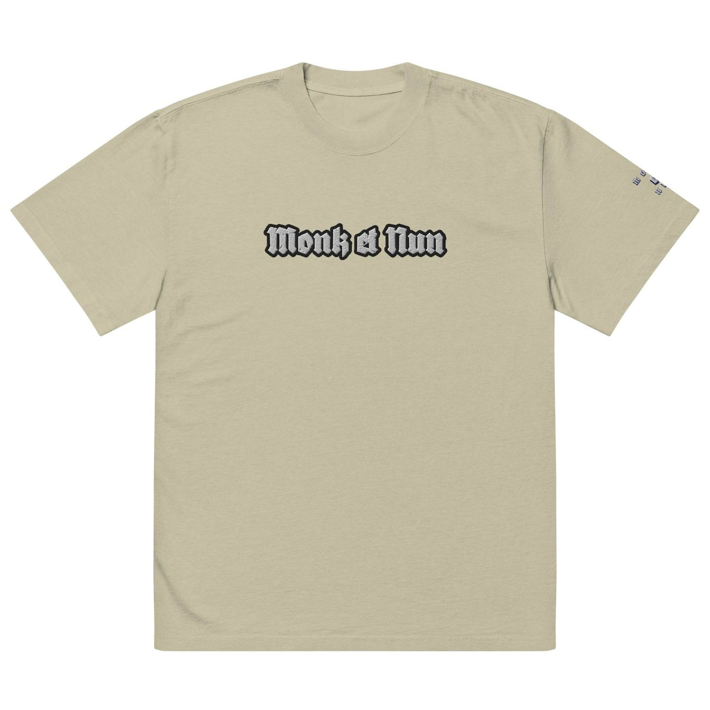 Unisex Oversized faded 100% carded cotton t-shirt Logo - Monk&Nun UnisexClothing