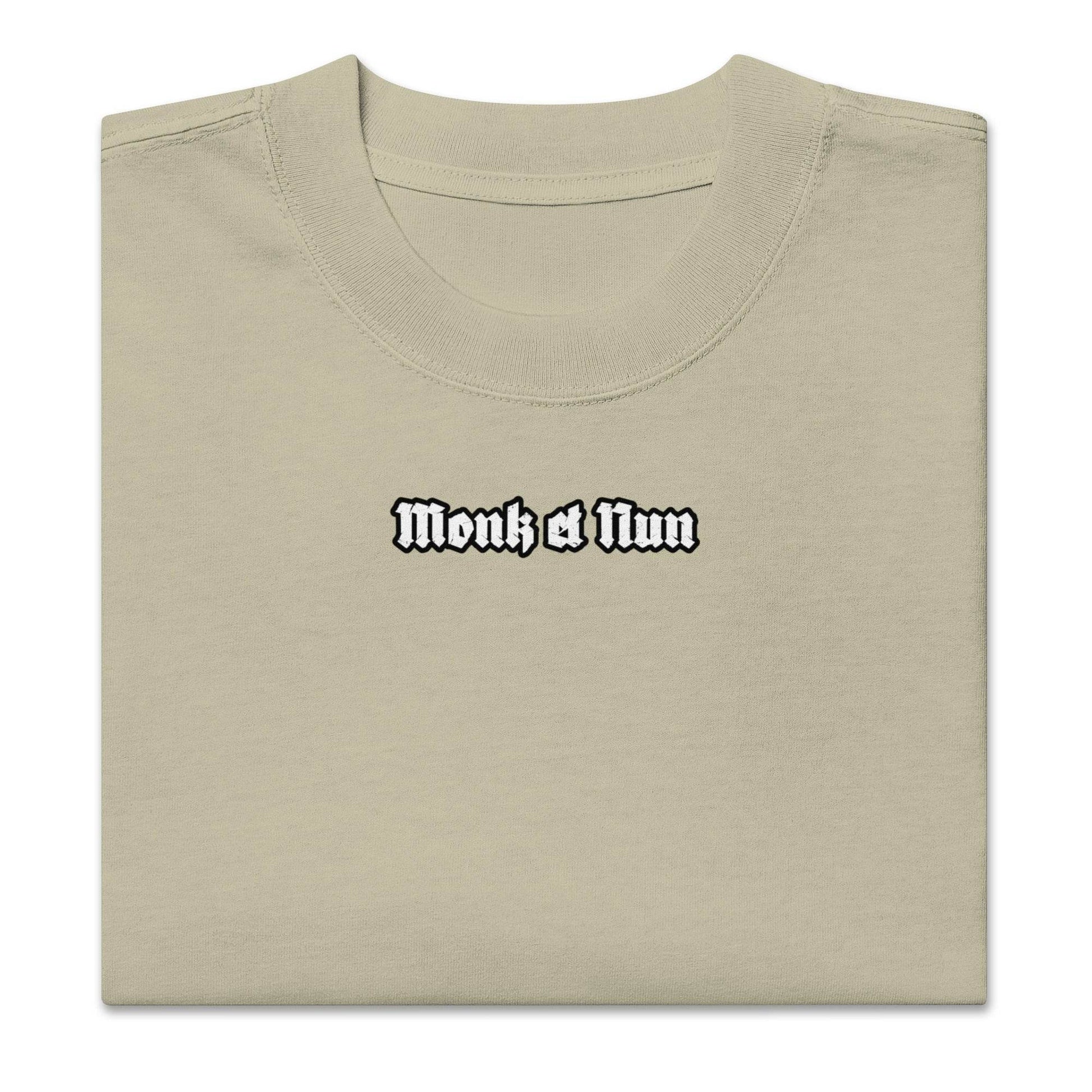 Unisex Oversized faded 100% carded cotton t-shirt Design #14 - Monk&Nun UnisexClothing
