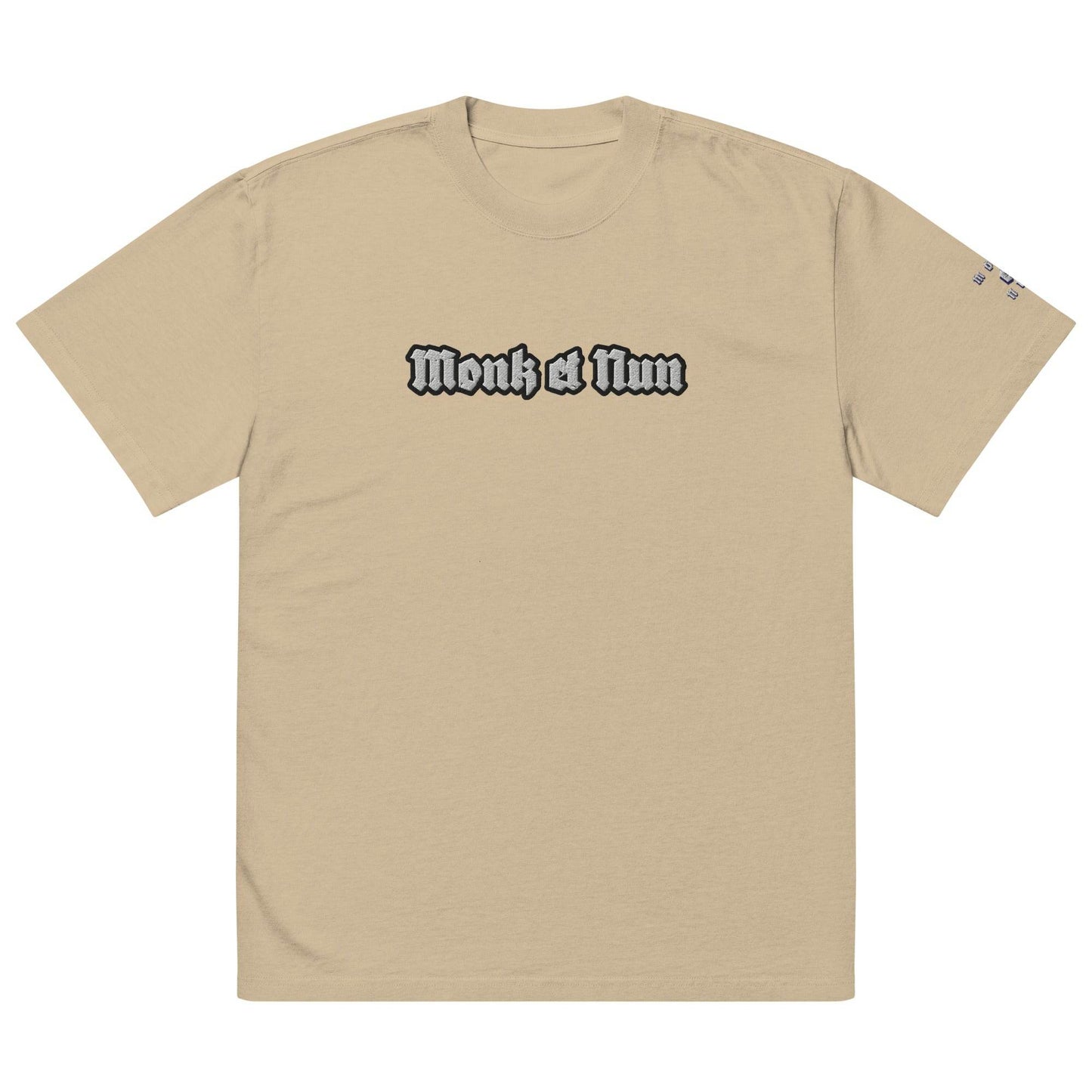 Unisex Oversized faded 100% carded cotton t-shirt Logo - Monk&Nun UnisexClothing