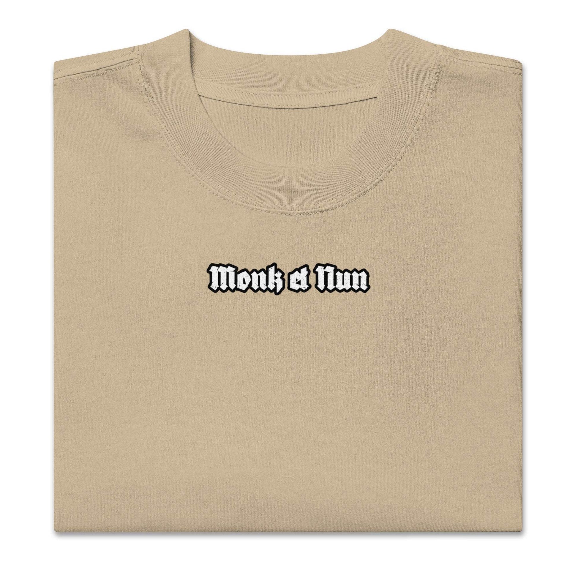 Unisex Oversized faded 100% carded cotton t-shirt Design #14 - Monk&Nun UnisexClothing