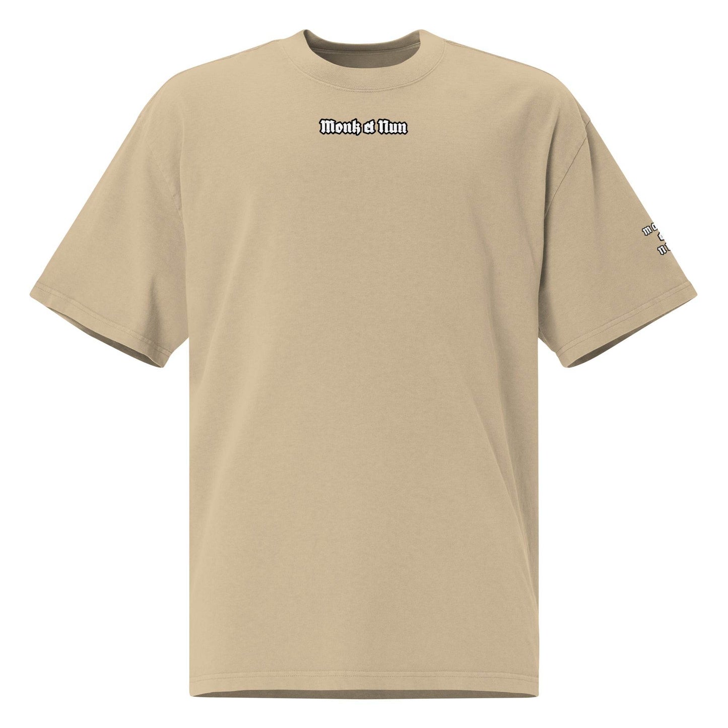 Unisex Oversized faded 100% carded cotton t-shirt Design #14 - Monk&Nun UnisexClothing