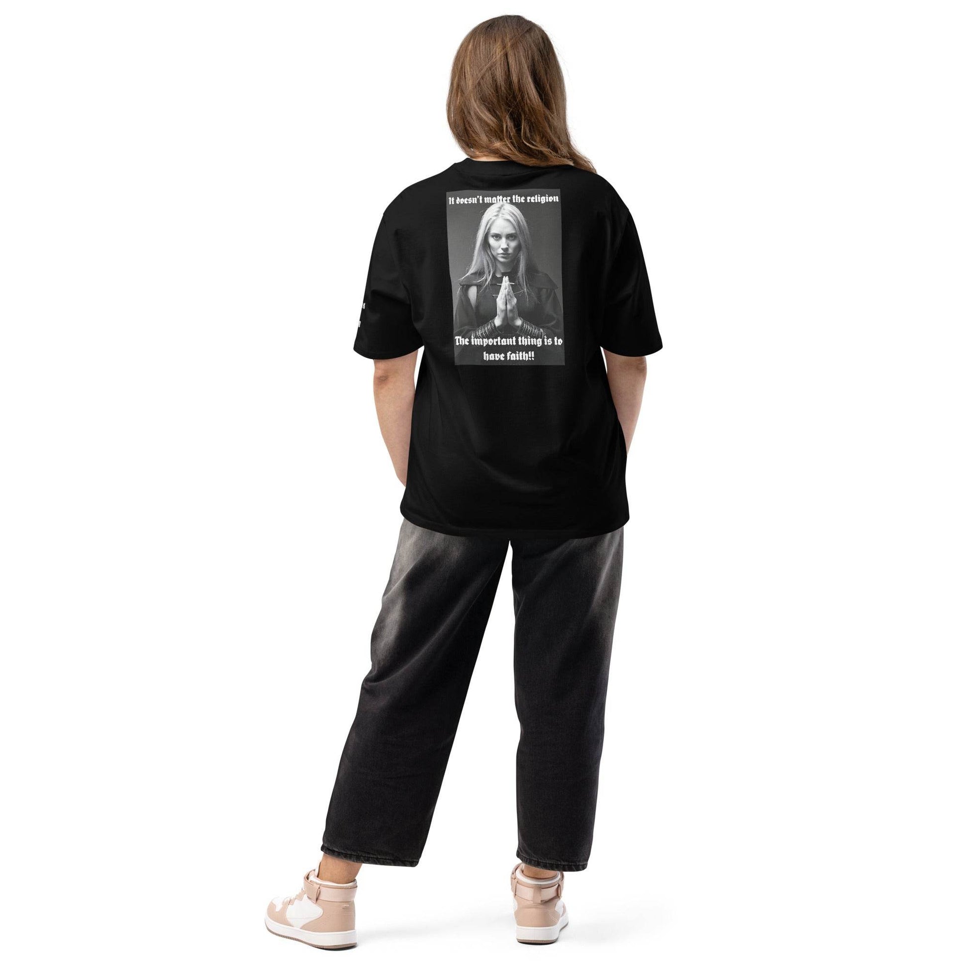 Unisex Oversized 100% premium cotton heavyweight t-shirt Design #3 - Monk&Nun UnisexClothing