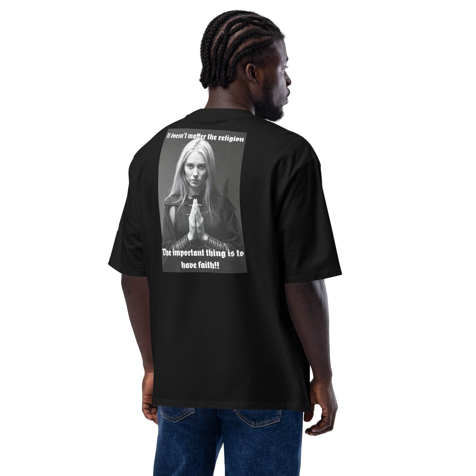 Unisex Oversized 100% premium cotton heavyweight t-shirt Design #3 - Monk&Nun UnisexClothing