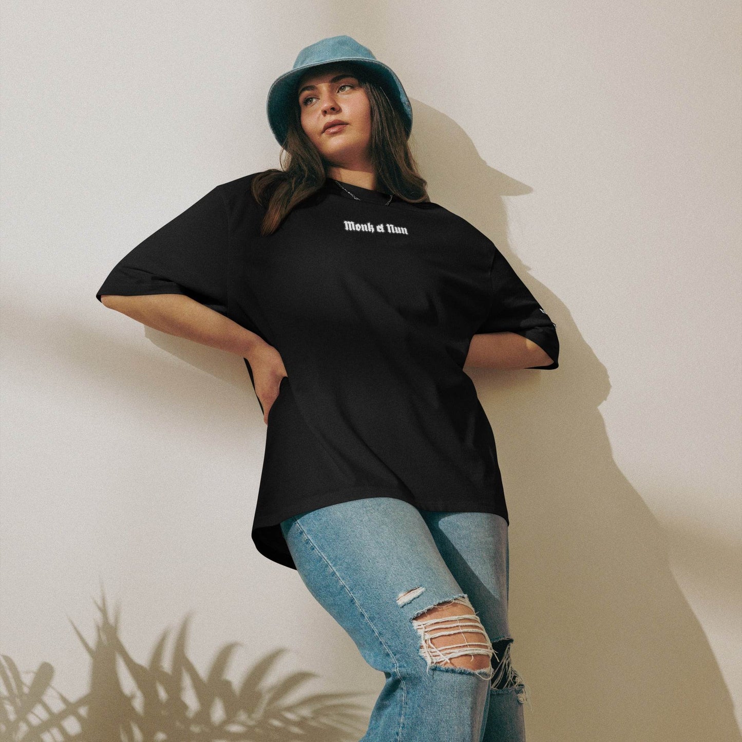 Unisex Oversized 100% premium cotton heavyweight t-shirt Design #1 - Monk&Nun UnisexClothing