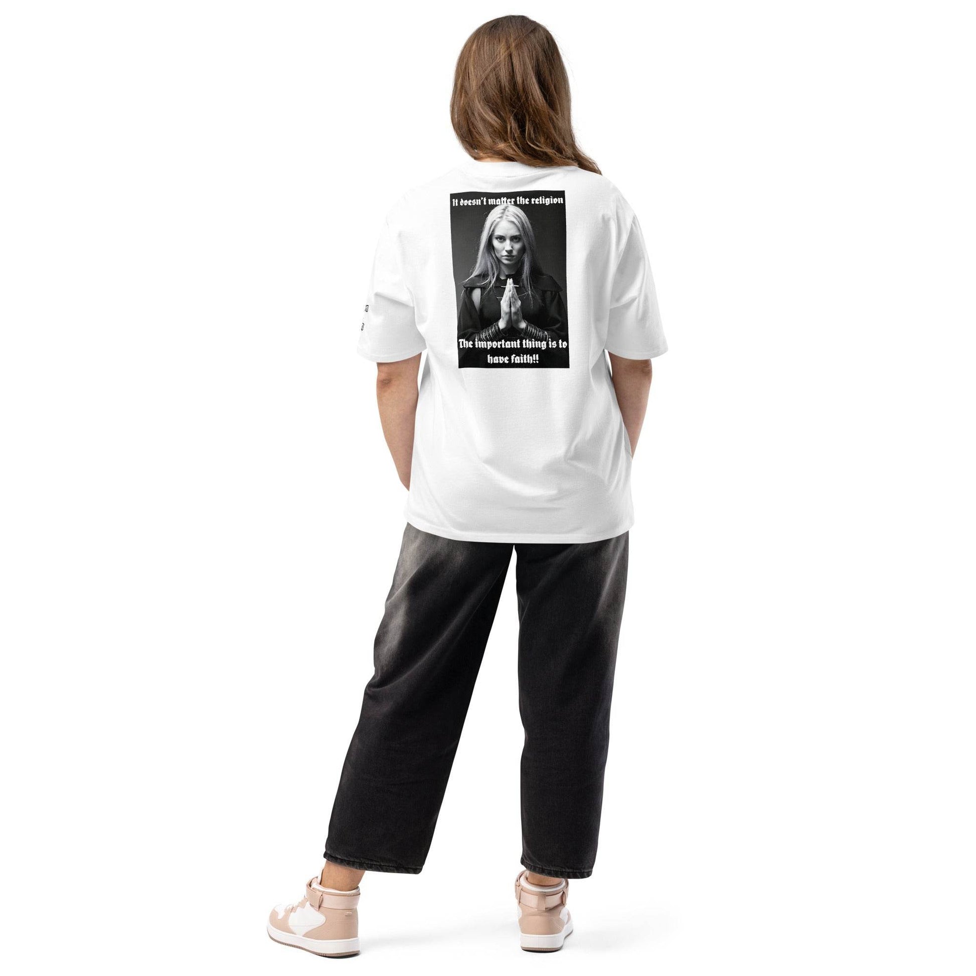 Unisex Oversized 100% premium cotton heavyweight t-shirt Design #3 - Monk&Nun UnisexClothing
