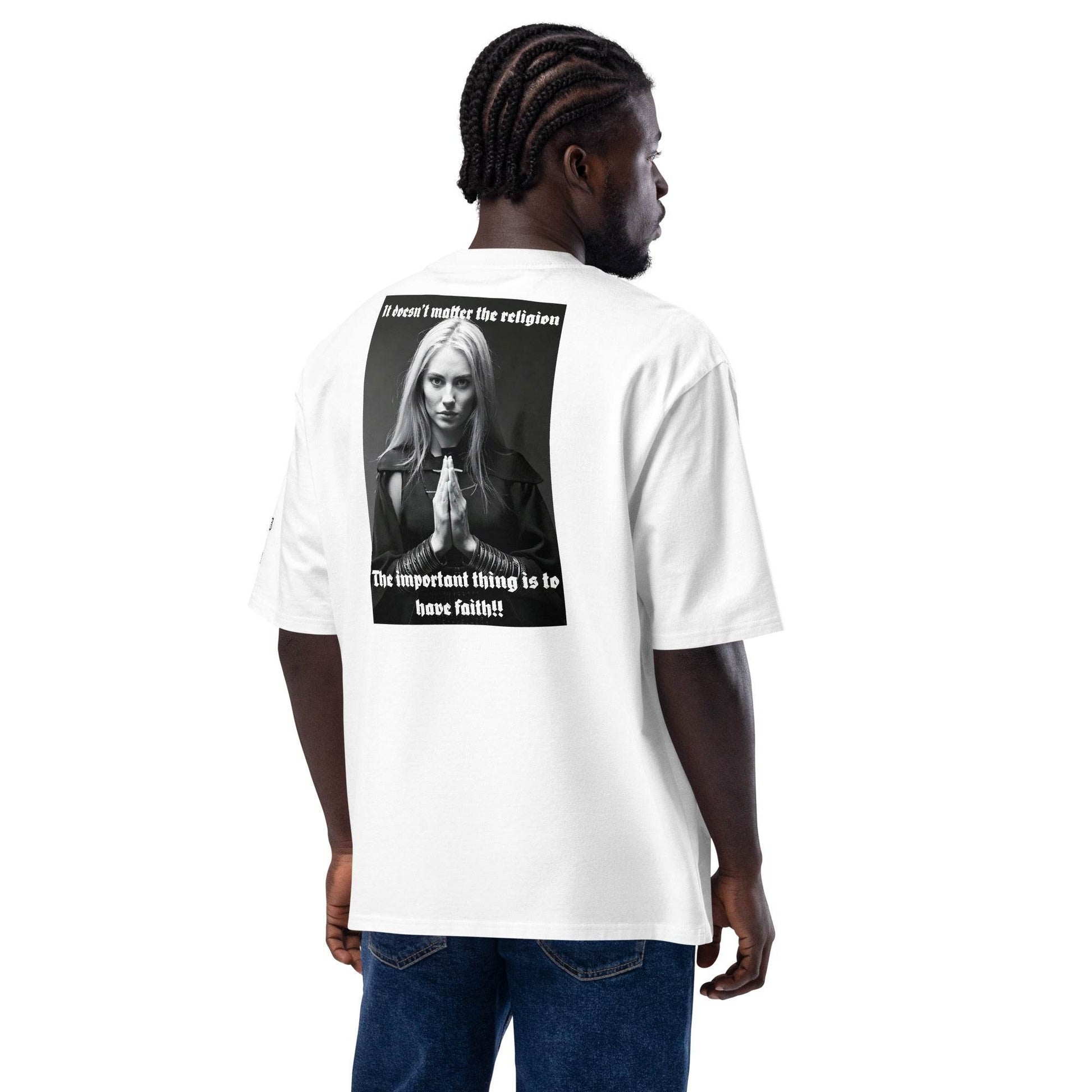 Unisex Oversized 100% premium cotton heavyweight t-shirt Design #3 - Monk&Nun UnisexClothing